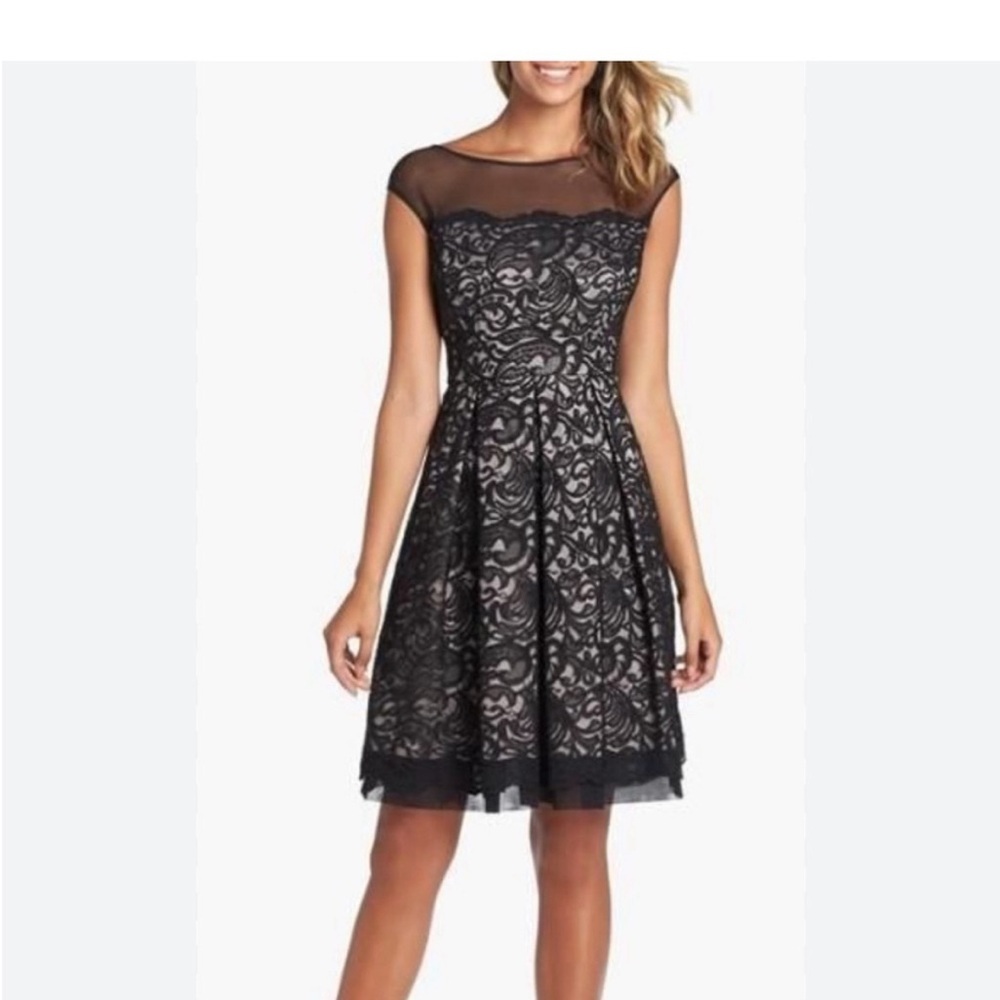 Eliza J Black Lace Wedding Dress